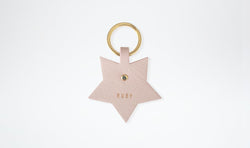 Personalised Leather Bag Charm - Star, Blush & Gold