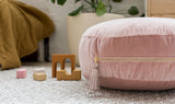 Velvet Floor Cushion w/ Tassel - Rosewater