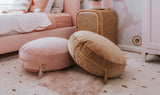 Velvet Floor Cushion w/ Tassel - Rosewater