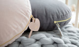Personalised decorative cushions with Heart and Star adornments, Blush and Grey