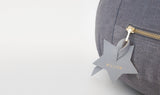 Valentine Floor Cushion (Round) with Star Adornment - Grey & Gold | Little Connoisseur 