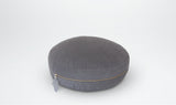 Floor Cushion for Kids (Round) with Feather Adornment - Grey & Gold