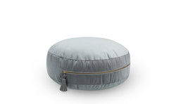 Velvet Floor Cushion w/ Tassel - Armour Grey