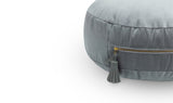 Velvet Floor Cushion w/ Tassel - Armour Grey