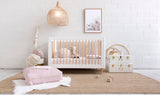 Oliver Floor Cushion (Square) with Star Adornment - Blush & Gold