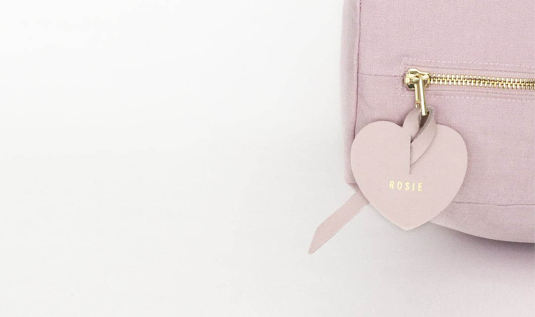 Personalised Floor Cushion with Heart adornment - Blush & Gold 