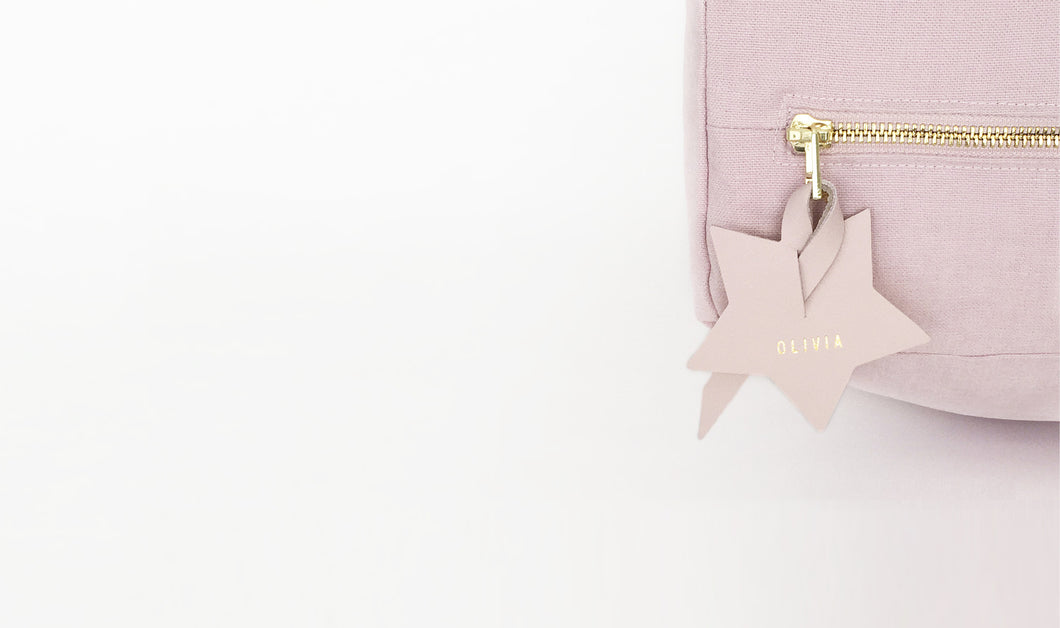 Personalised Floor Cushion with Star adornment - Blush & Gold 