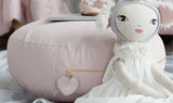 Valentine Floor Cushion (Round) with Star Adornment- Blush & Gold | Little Connoisseur 